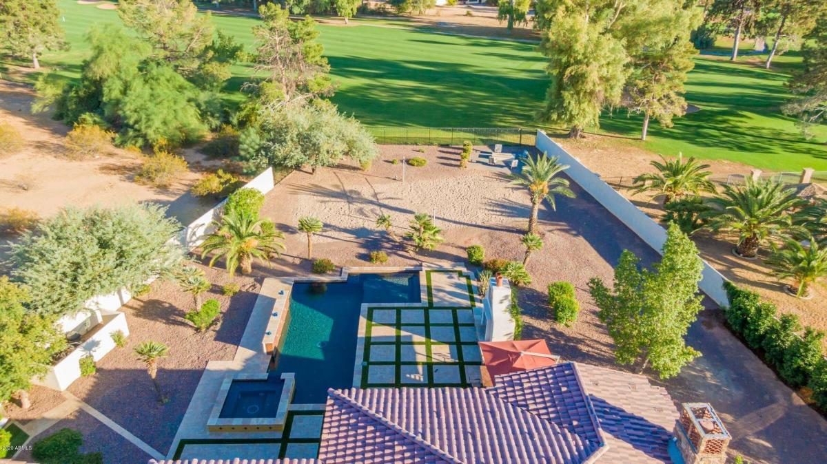 Aerial of the hacienda, built by Bel Aire
