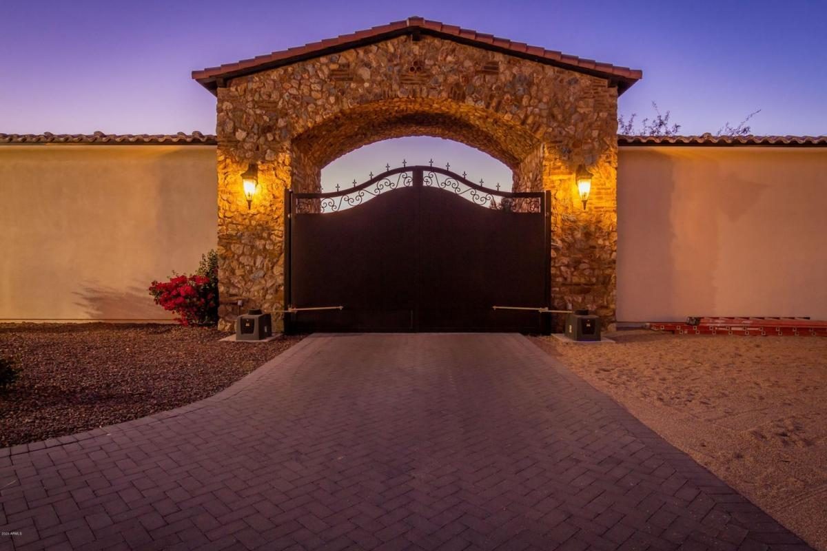 Hacienda courtyard gate, built by Bel Aire