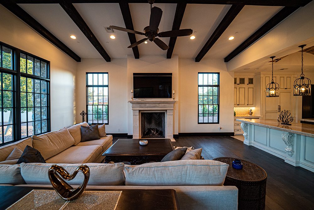 Family room, built by Bel Aire